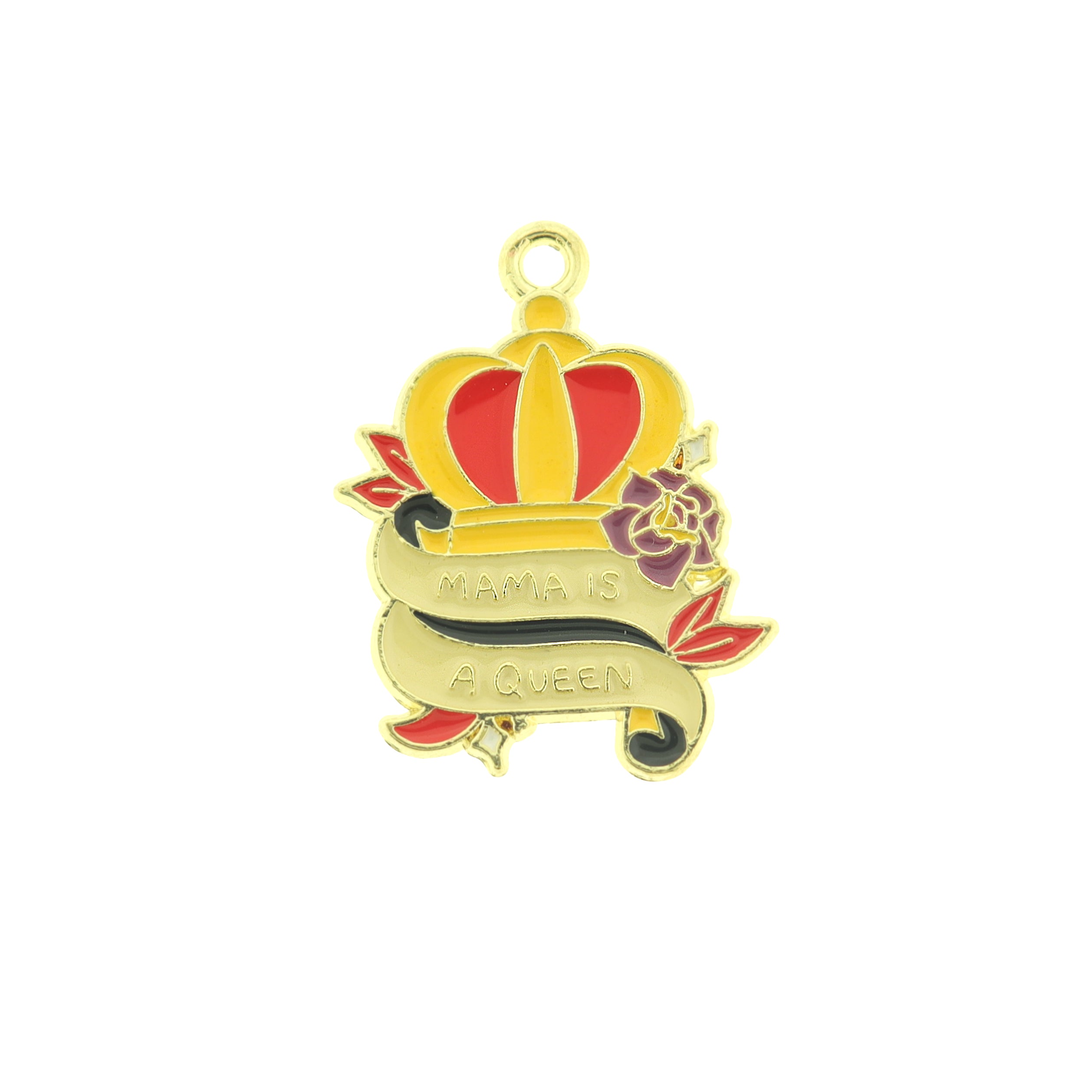 2 Mama is a Queen Gold Tone Enamel Charms - E680