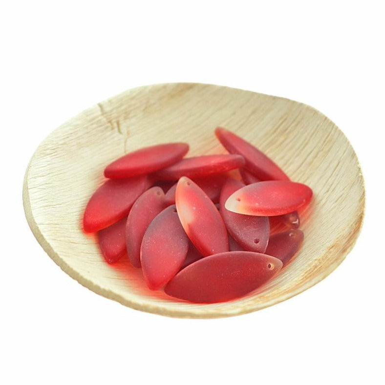 2 Marquise Cultured Sea Glass Charms - Choose Your Color!