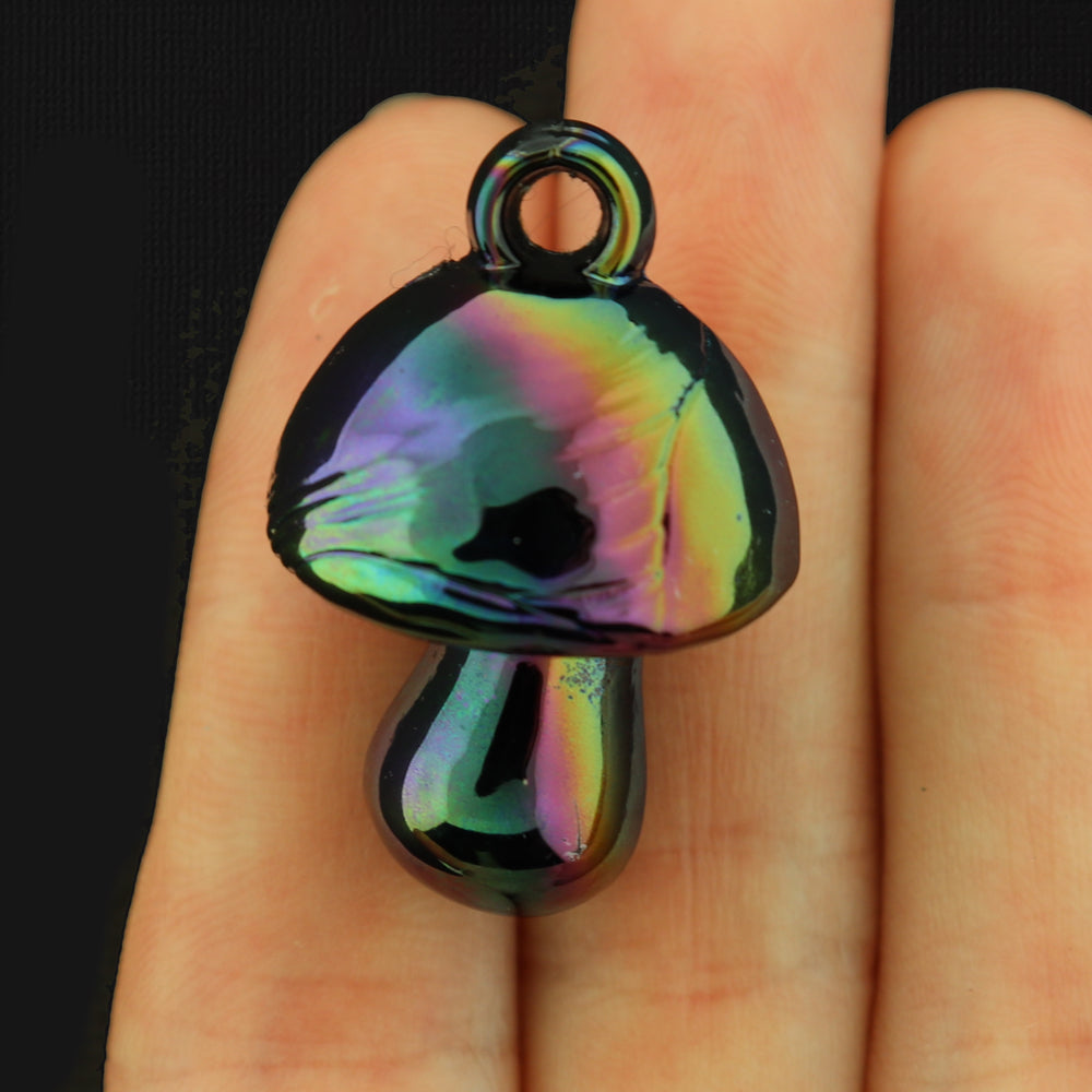 2 Mushroom Acrylic Charms 3D - Choose Your Color