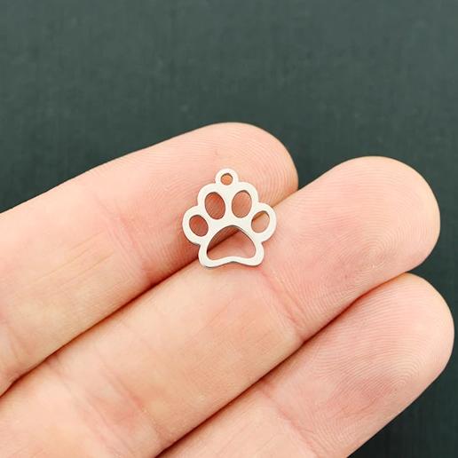 2 Paw Print Stainless Steel Charms - Choose Your Tone!