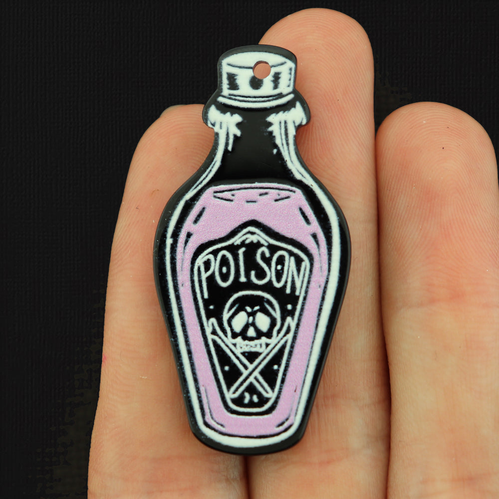 2 Poison Bottle Acrylic Charms - K118