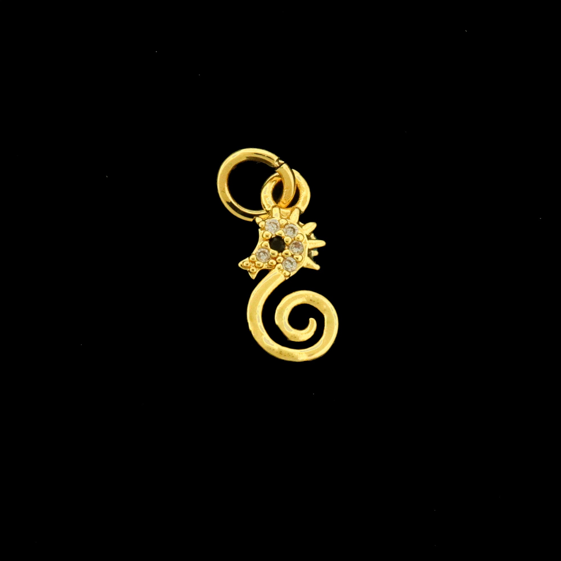 2 Sea Horse Charms - Ocean Pendant - 14k Gold Plated - GLD1203