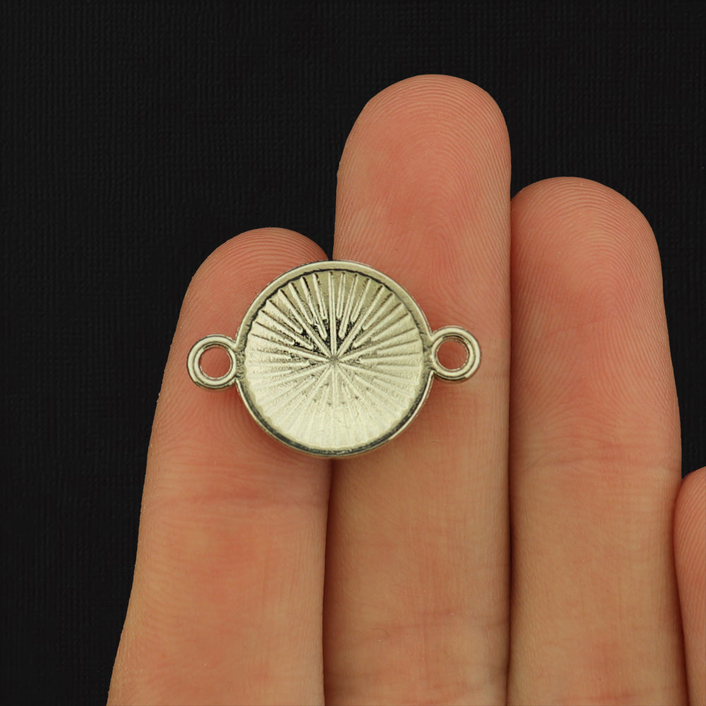 2 Softball Silver Tone Enamel Connector Charms - E582