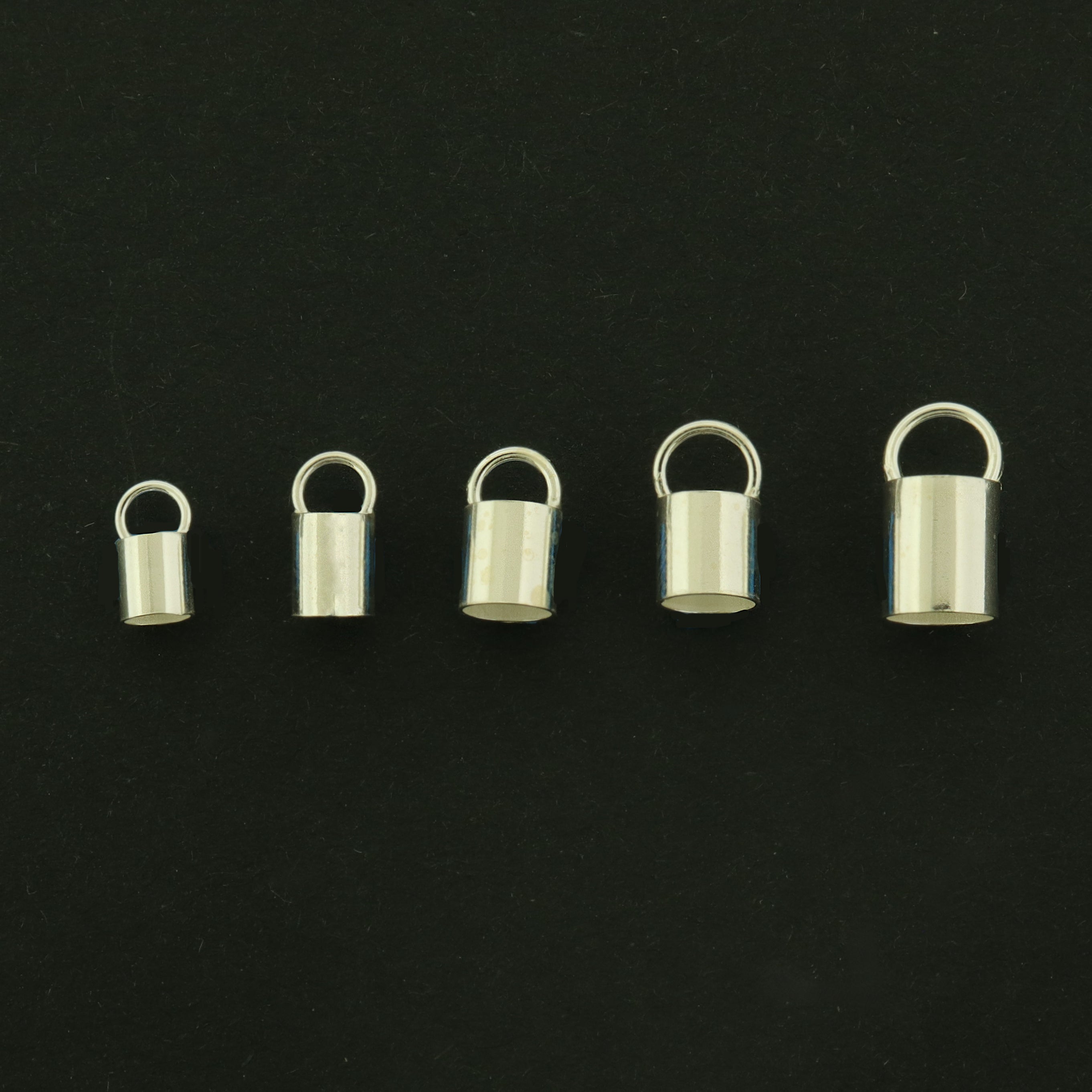 2 Sterling Silver Cord Ends - 1 Pair - Choose Your Size!