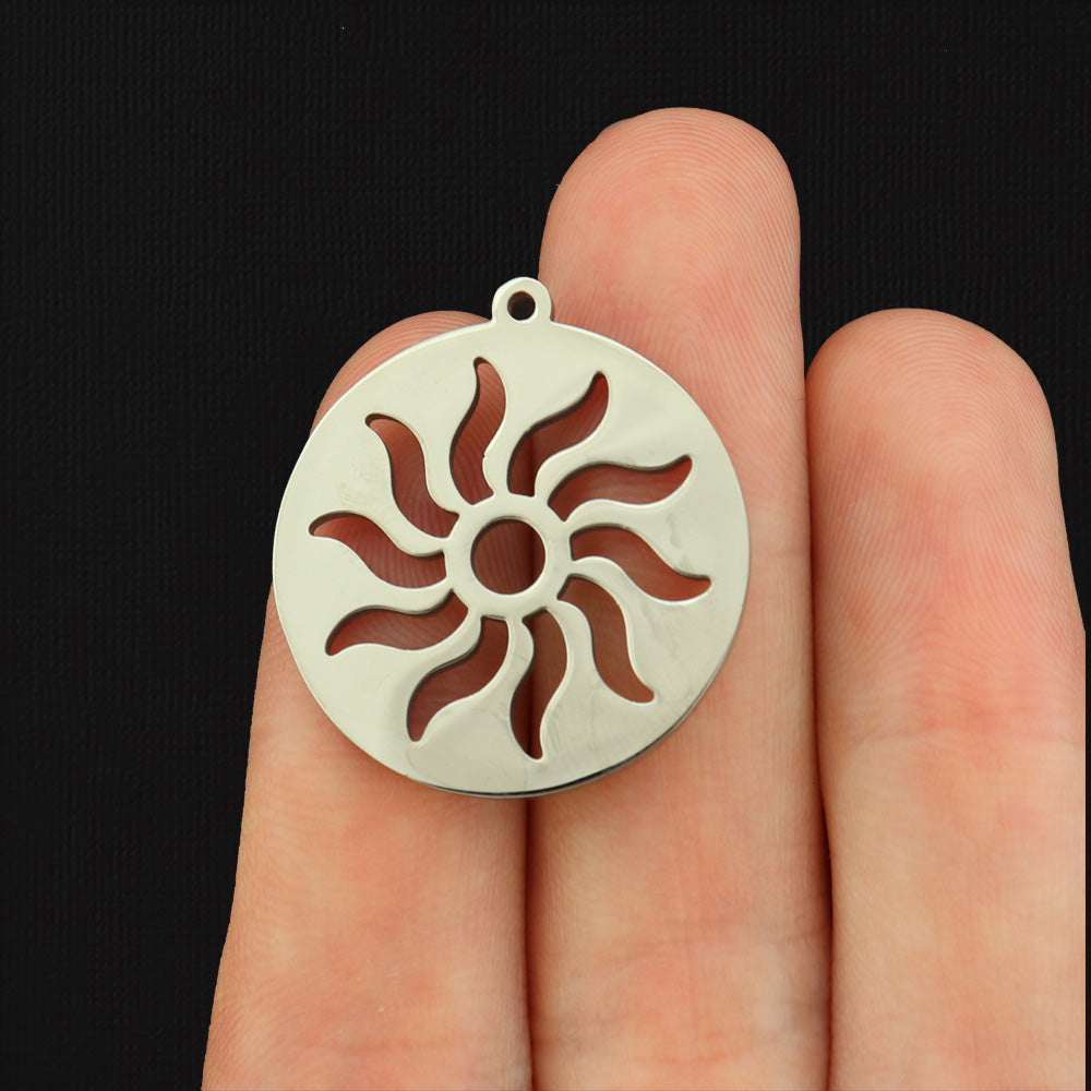 4 Breloques Arbre de Vie en Acier Inoxydable 2 Faces - SSP608