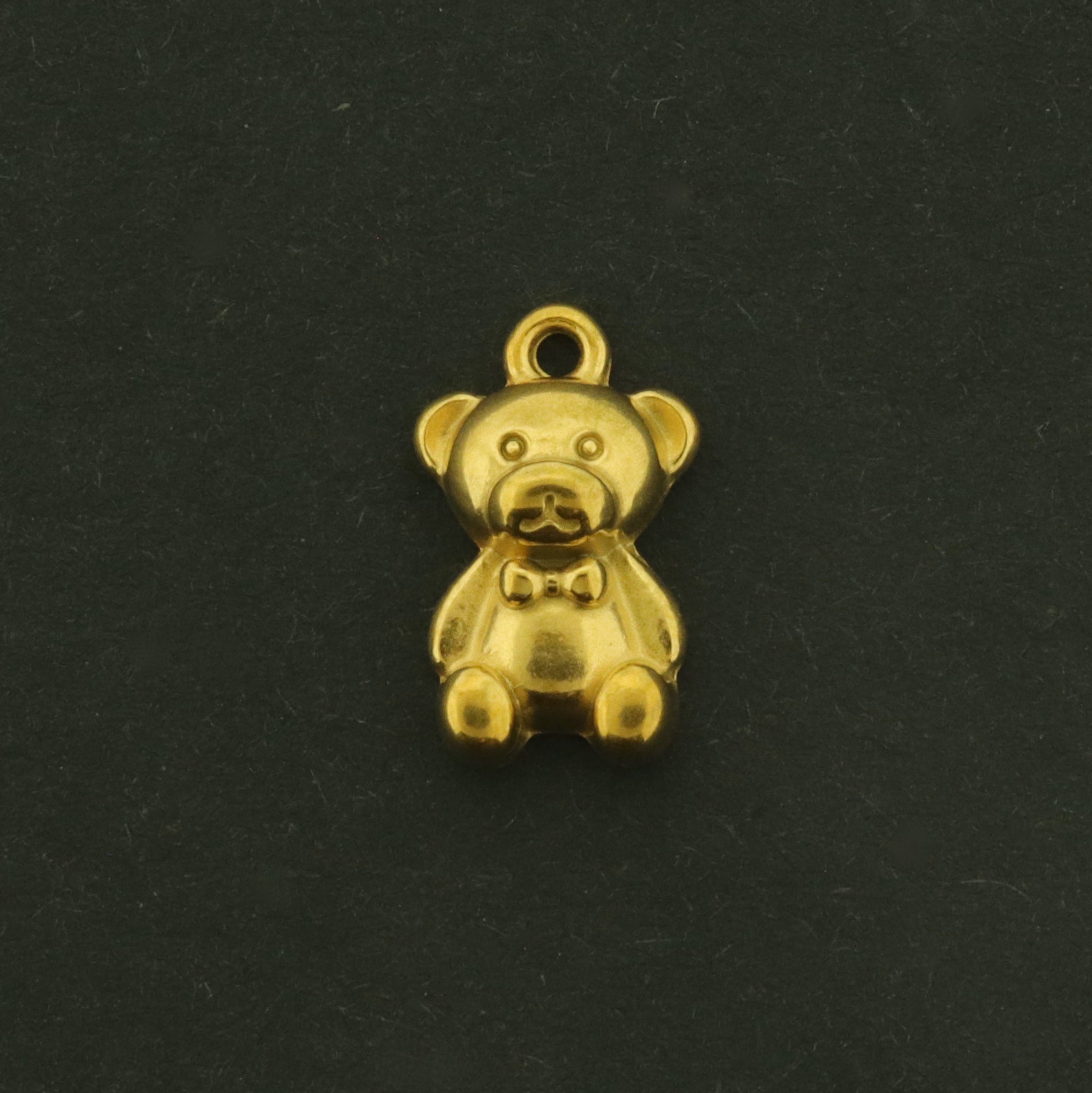2 Teddy Bear Charms - 18k Gold Plated Stainless Steel - GLD1074