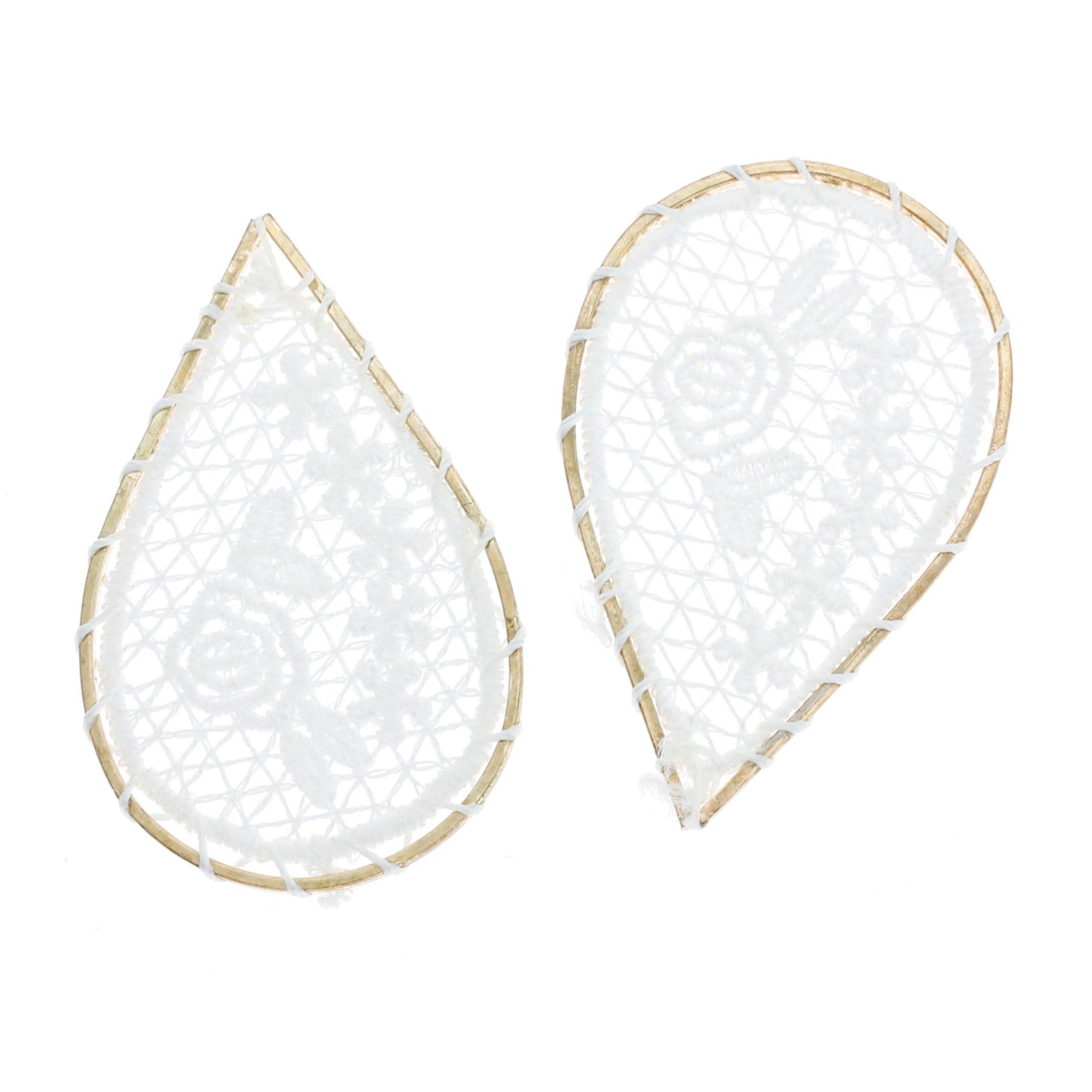 2 Woven Rose Teardrop Gold Tone Pendants - Choose Your Color!