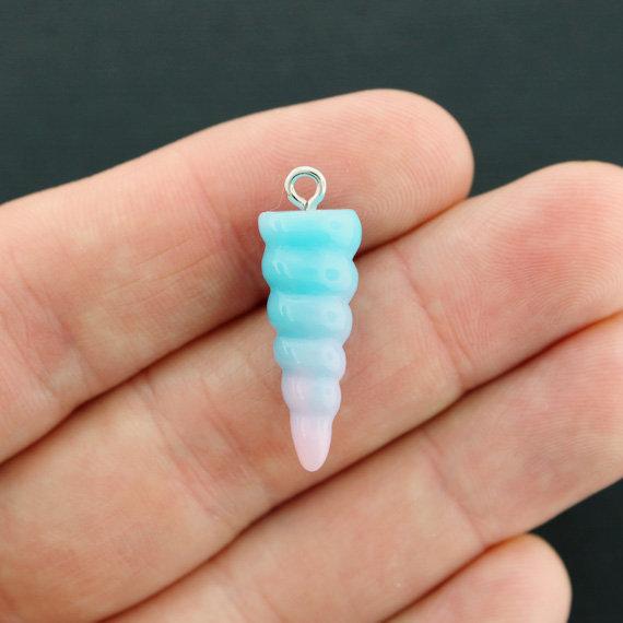 2 Unicorn Horn Resin Charms 3D - Choose Your Color!