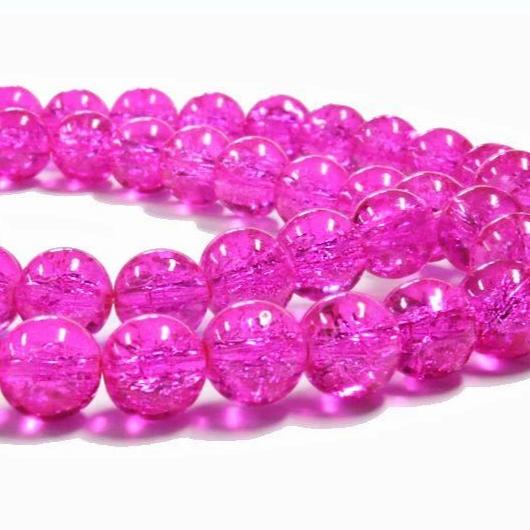 20 Round Glass Beads - 8mm - Crackle Glass - Choose Your Color!