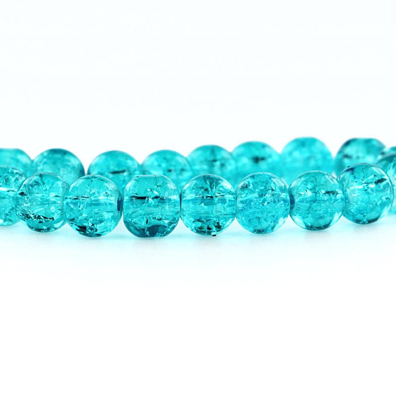 20 Round Glass Beads - 8mm - Crackle Glass - Choose Your Color!