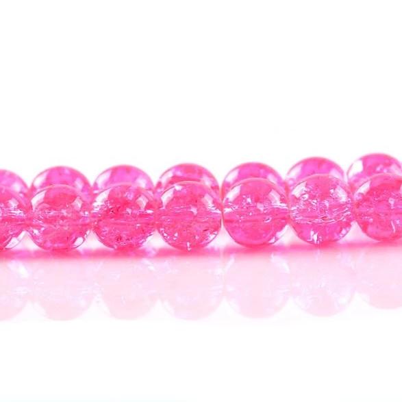 20 Round Glass Beads - 8mm - Crackle Glass - Choose Your Color!