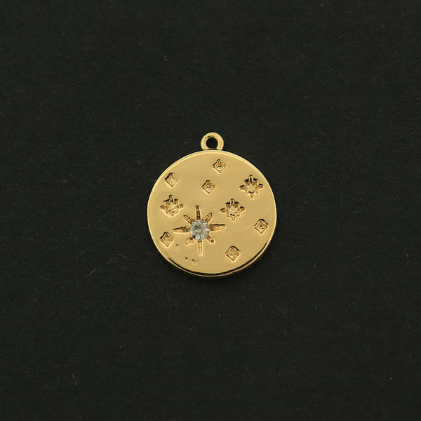 14k Moon and Star Charm - 2 Charms - Celestial Pendant - 14k Gold Filled - GLD245