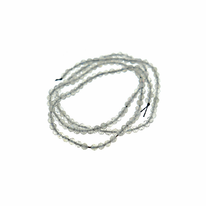 SALE Round Natural Rutilated Quartz Beads 2mm - Black and Clear - 1 Strand 160 Beads - LBD2426