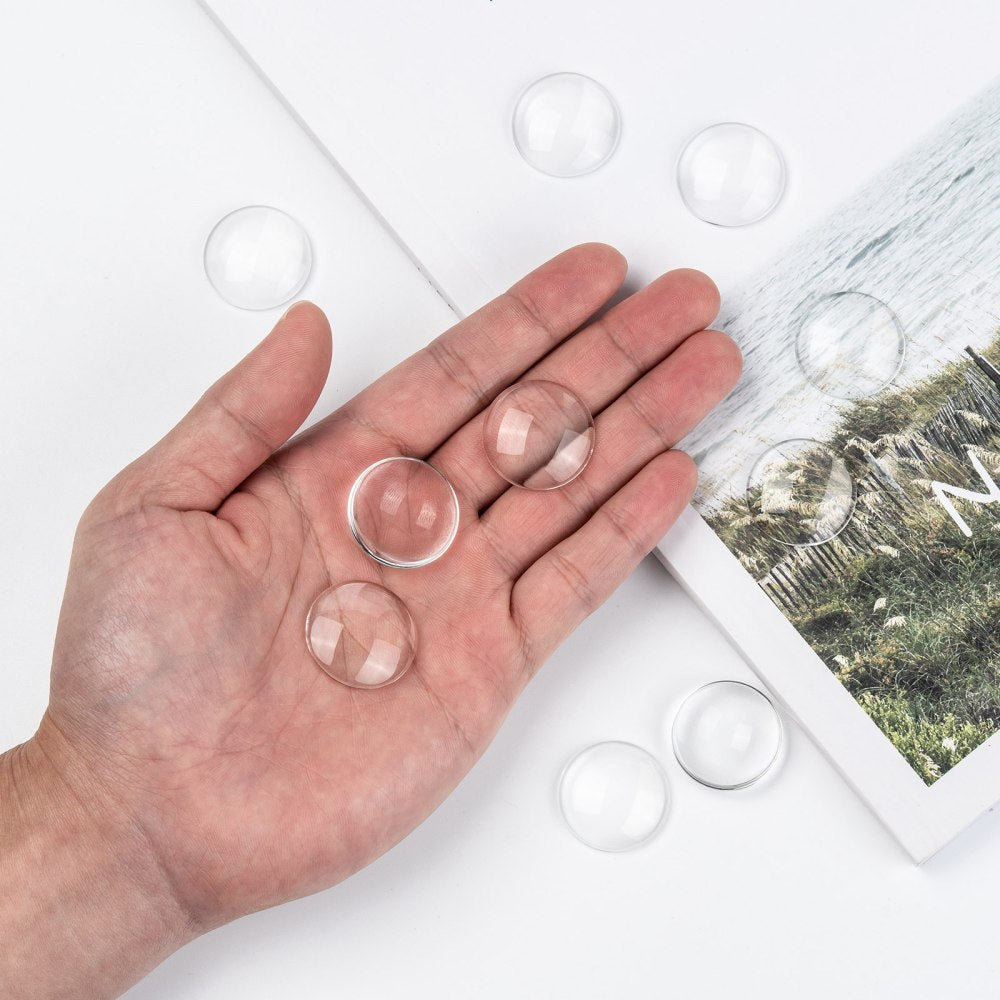 25 cabochons dôme en verre à sceller - Choisissez votre taille !
