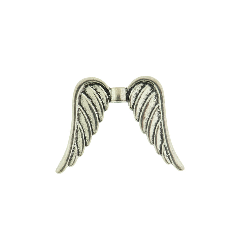 Angel Wings Spacer Metal Beads 30mm x 24mm - Silver Tone - 4 Beads - SC109