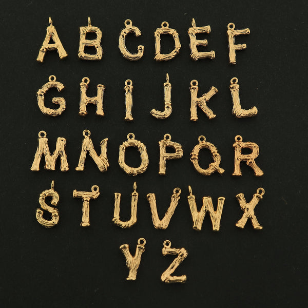 18k Gold Letter Charm - Alphabet Pendant - 18k Gold Plated - Choose Your Letter