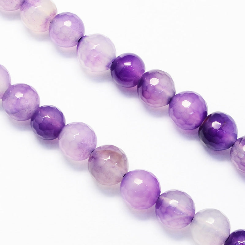 SALE 15 Agate Beads 8mm Faceted Stunning Shades of Lavender - LBD701