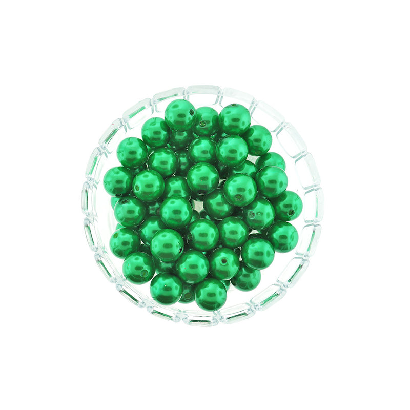 SALE Round Resin Beads 15mm - Metallic Green - 15 Beads - LBD2167