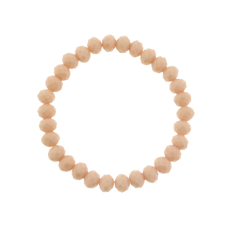 Faceted Glass Bead Bracelet - Rondelle Style - 61mm - Choose Your Color - 1 Bracelet