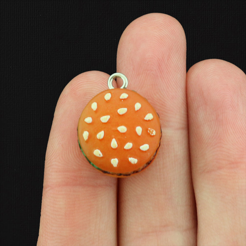 4 Hamburger Resin Charms - K315