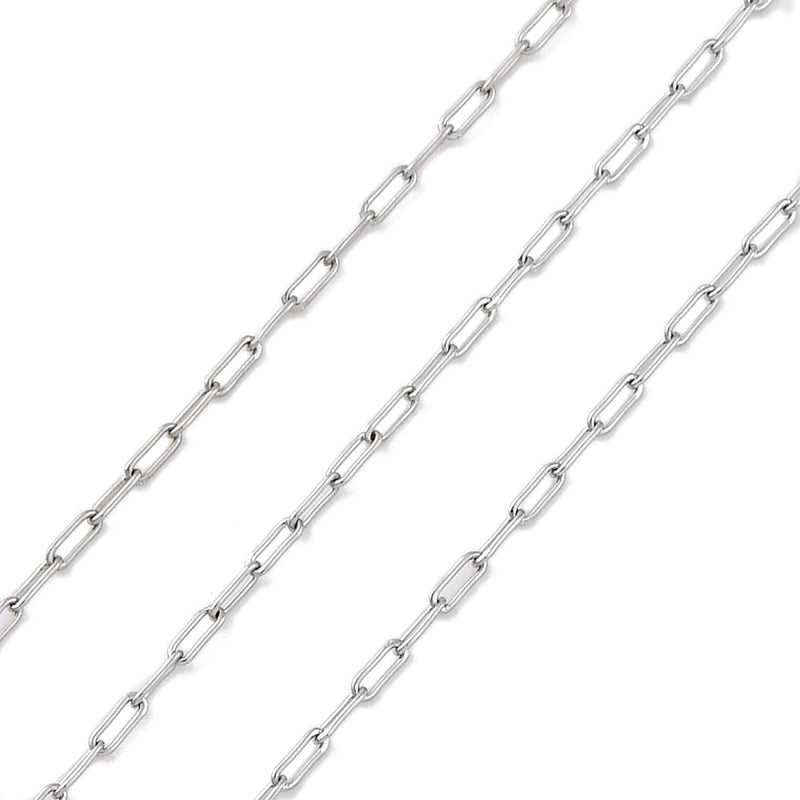 Thin Stainless Steel Paperclip Chain - 10m Roll - Choose Your Thickness!