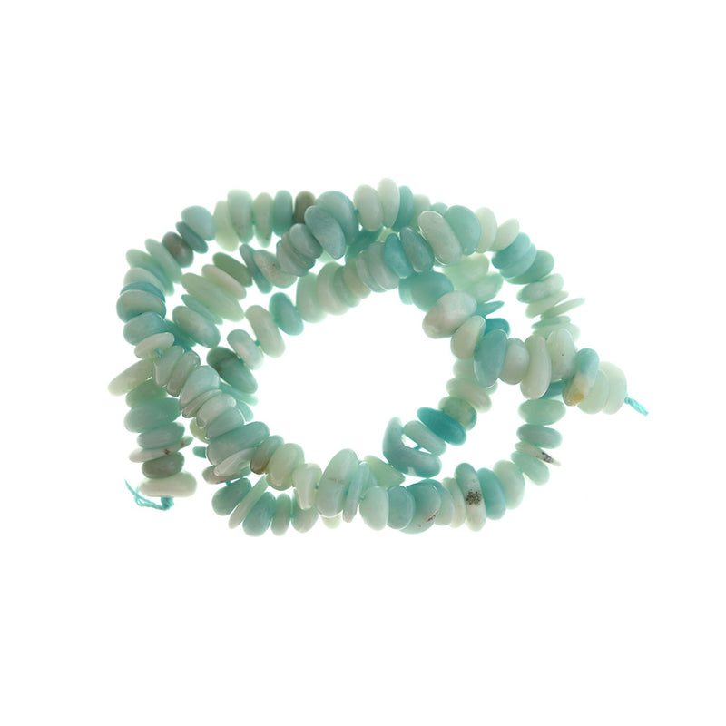 Chip Natural Amazonite Beads 4mm - 14mm - Sea Blues - 1 Strand 136 Beads - BD1791