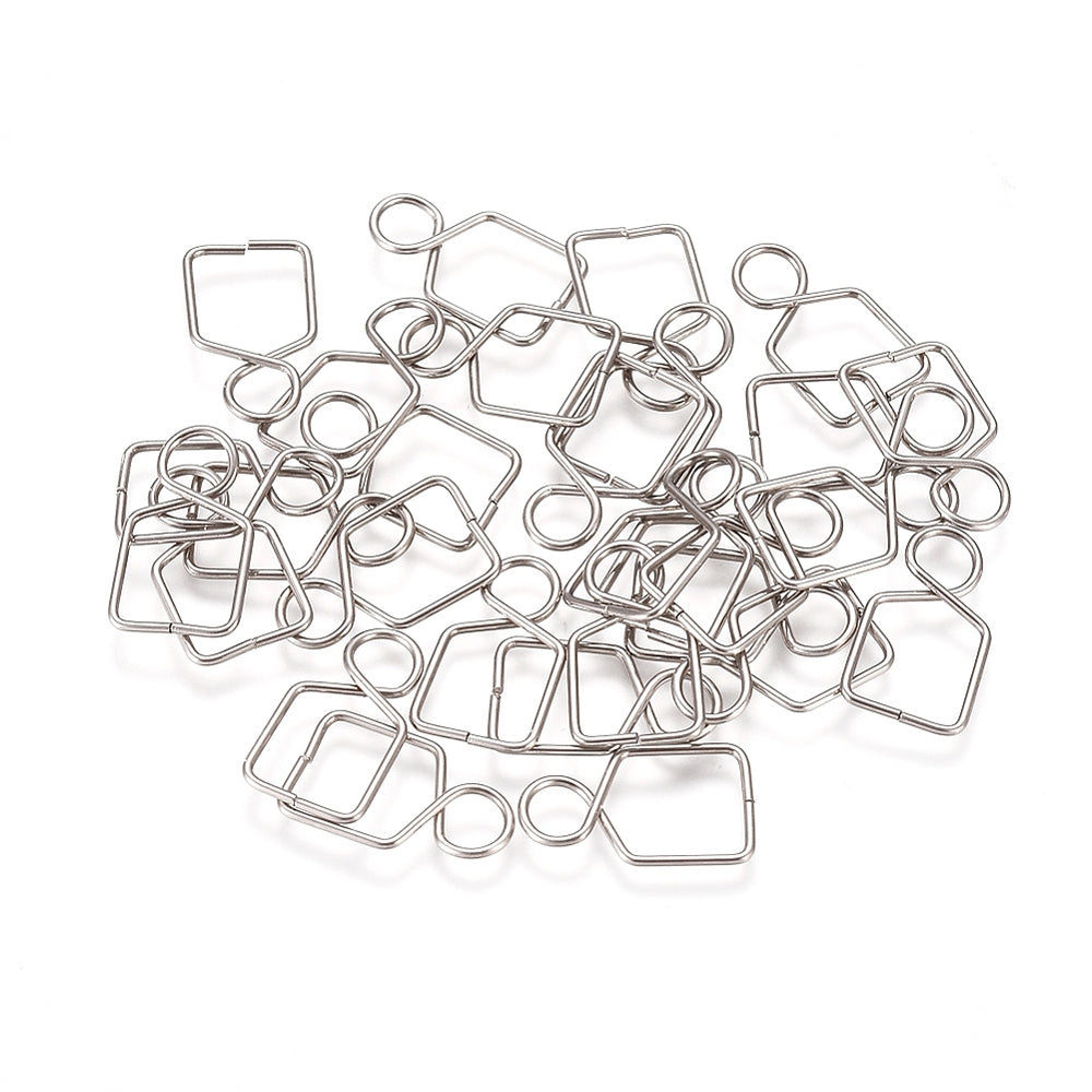 30 Spring Bails Twist Stainless Steel Drops - 15mm x 8mm - FD1090