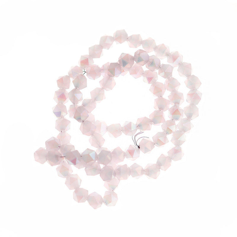 Faceted Glass Beads 6mm - Electroplated Petal Pink - 1 Strand 100 Beads - BD847