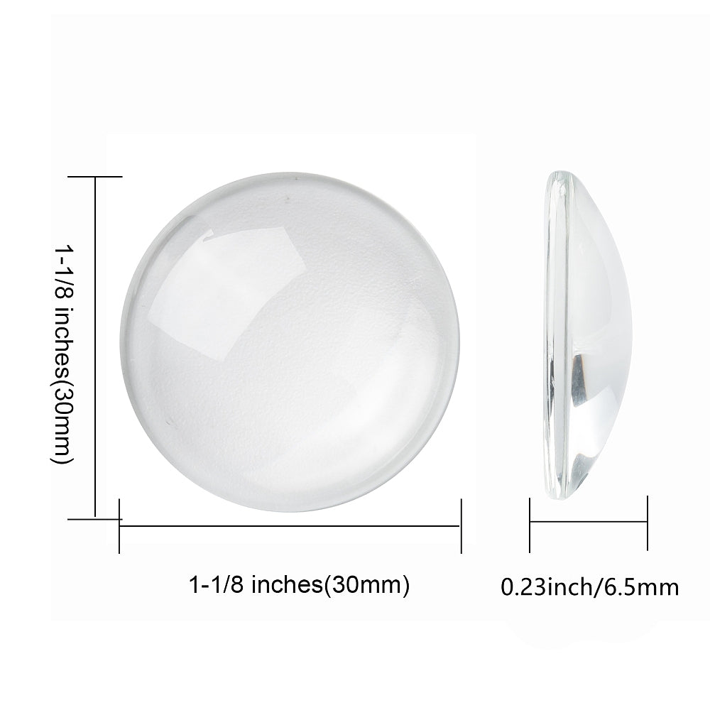 25 cabochons dôme en verre à sceller - Choisissez votre taille !