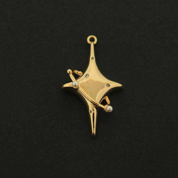 14k Star Charm - Celestial Pendant - 14k Gold Plated - GLD315