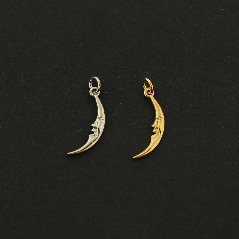 14k Crescent Moon Charm - Celestial Pendant - 14k Gold Filled - Choose Your Tone