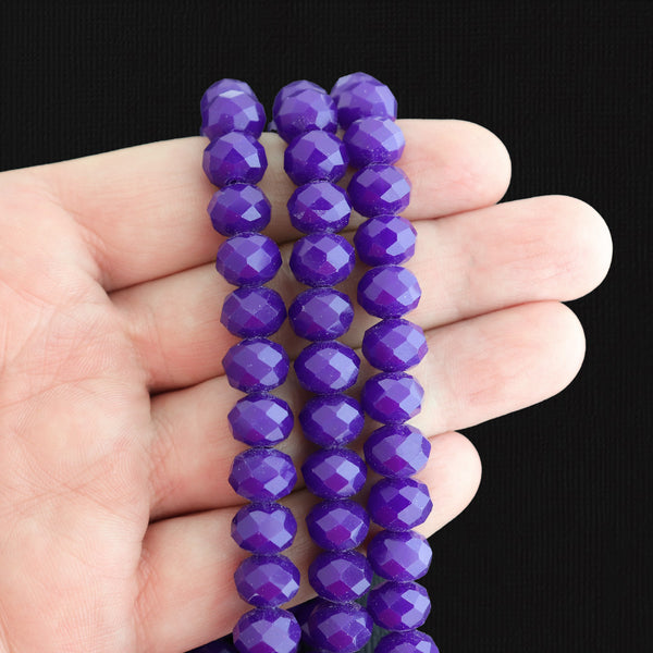 Faceted Glass Beads 10mm x 7mm - Royal Blue - 1 Strand 70 Beads - BD1661