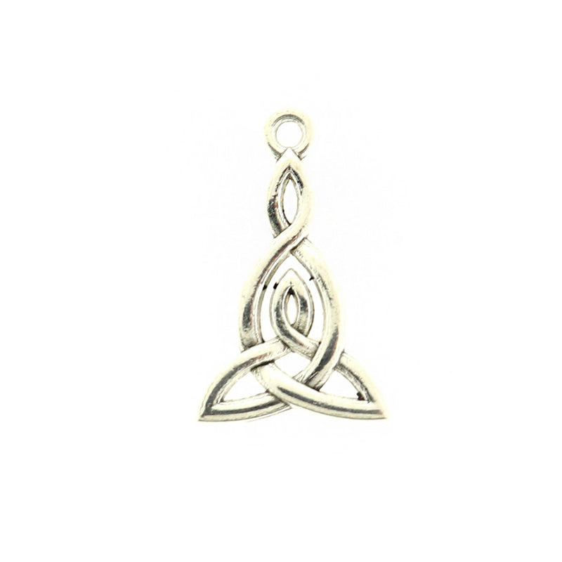 4 Triquetra Celtic Knot Antique Silver Tone Charms 2 Sided - SC851