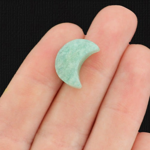 Natural Amazonite Faceted Crescent Moon Gemstone Pendant - GEM201