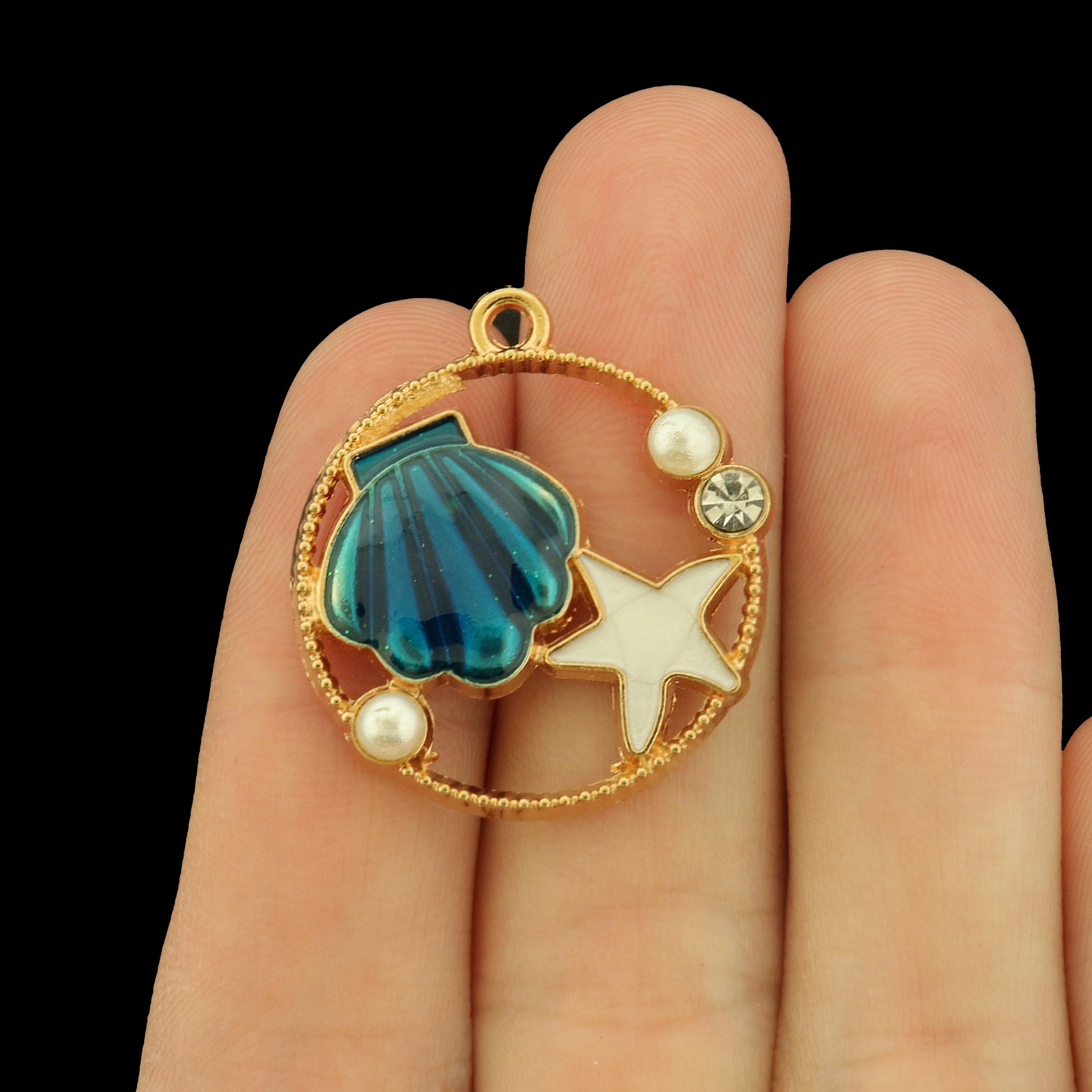 4 Beach Gold Tone Enamel Charms - Choose Your Color!