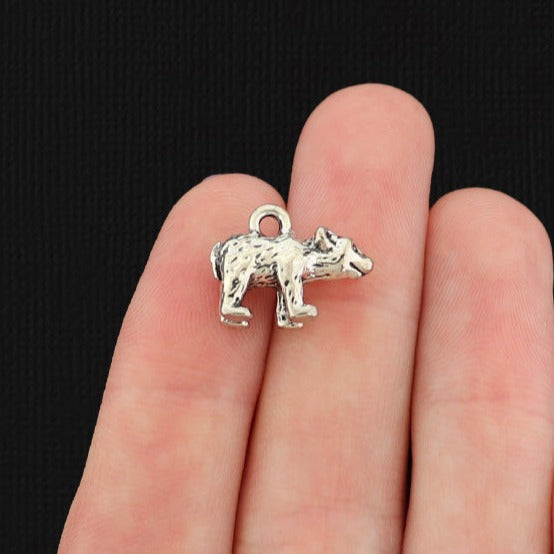 4 Bear Antique Silver Tone Charms 3D - SC2381