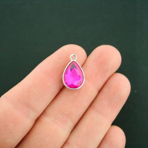 4 Birthstone Antique Silver Tone Charms - Choose Your Month