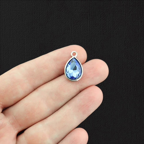 4 Birthstone Antique Silver Tone Charms - Choose Your Month