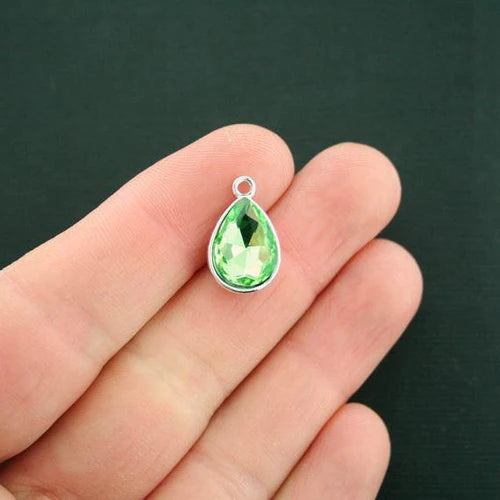 4 Birthstone Antique Silver Tone Charms - Choose Your Month