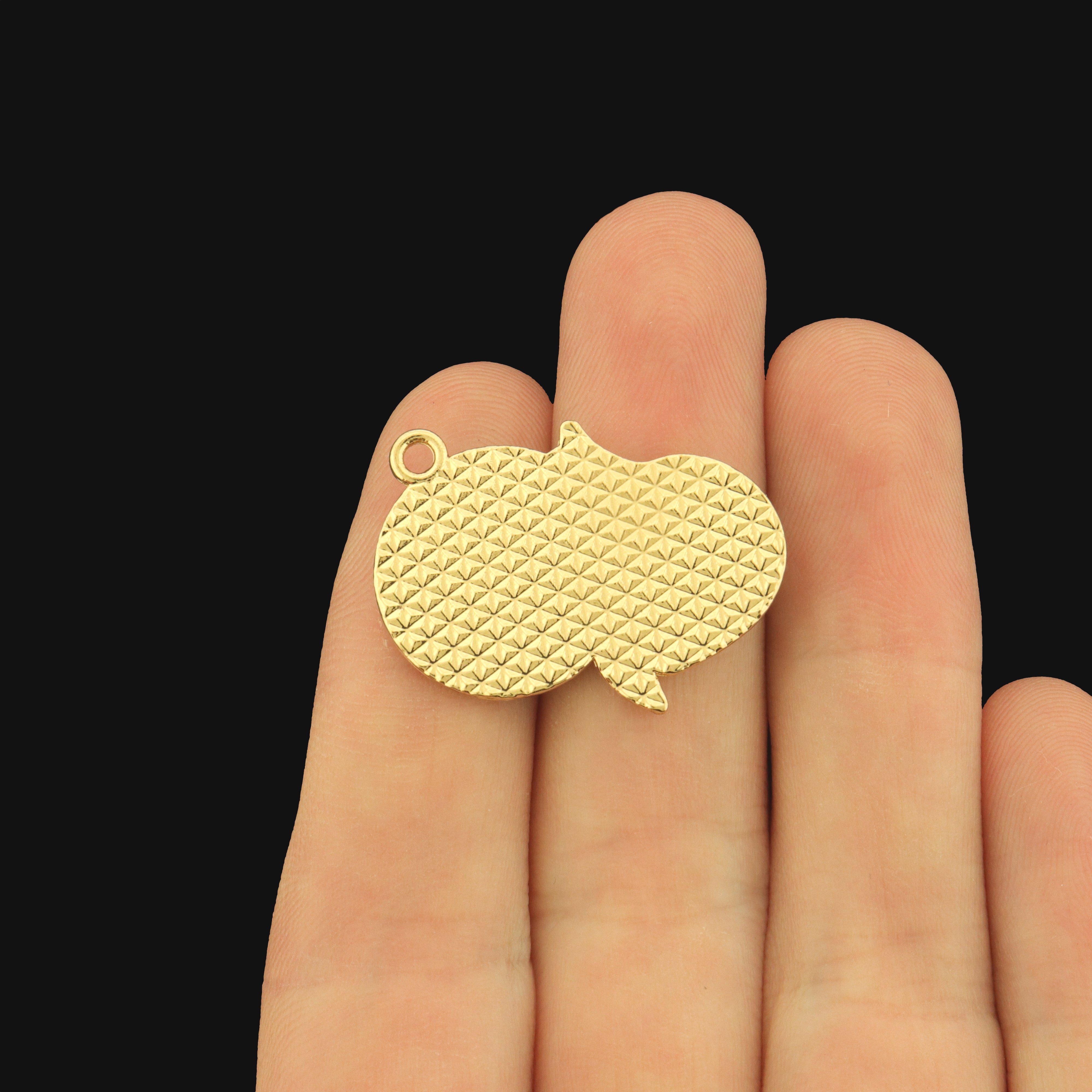 4 Black Cat Looking in Mirror Enamel Charms - E199