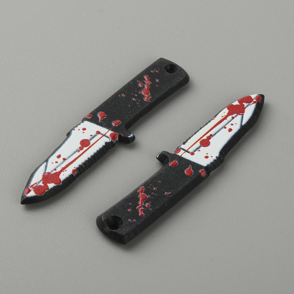 4 Bloody Knife Halloween Resin Charms - K088