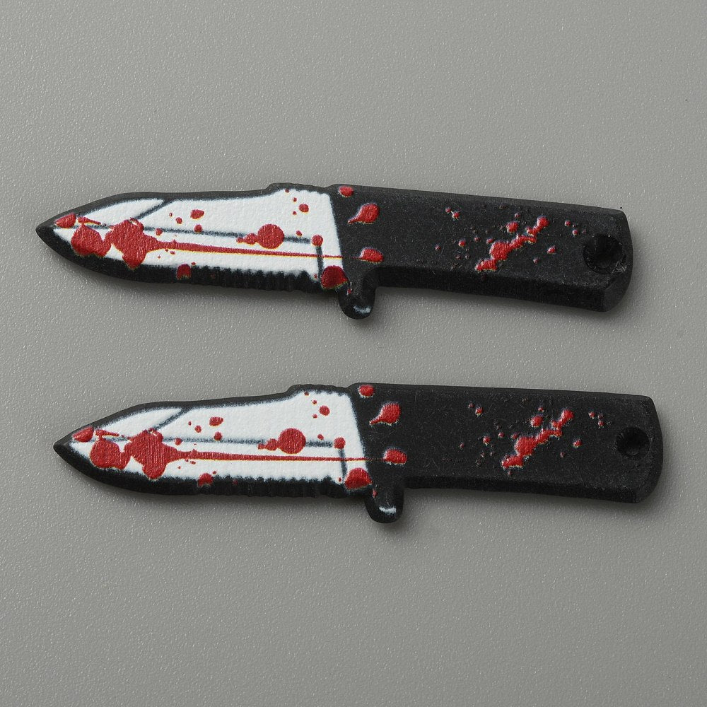 4 Bloody Knife Halloween Resin Charms - K088