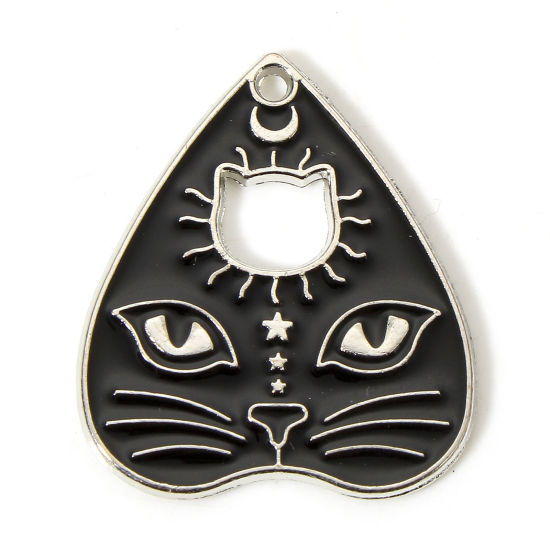 4 Cat Ouija Planchette Enamel Charms - E579