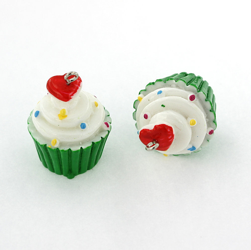 4 Cupcake Resin Charms 3D - Choose Your Color!