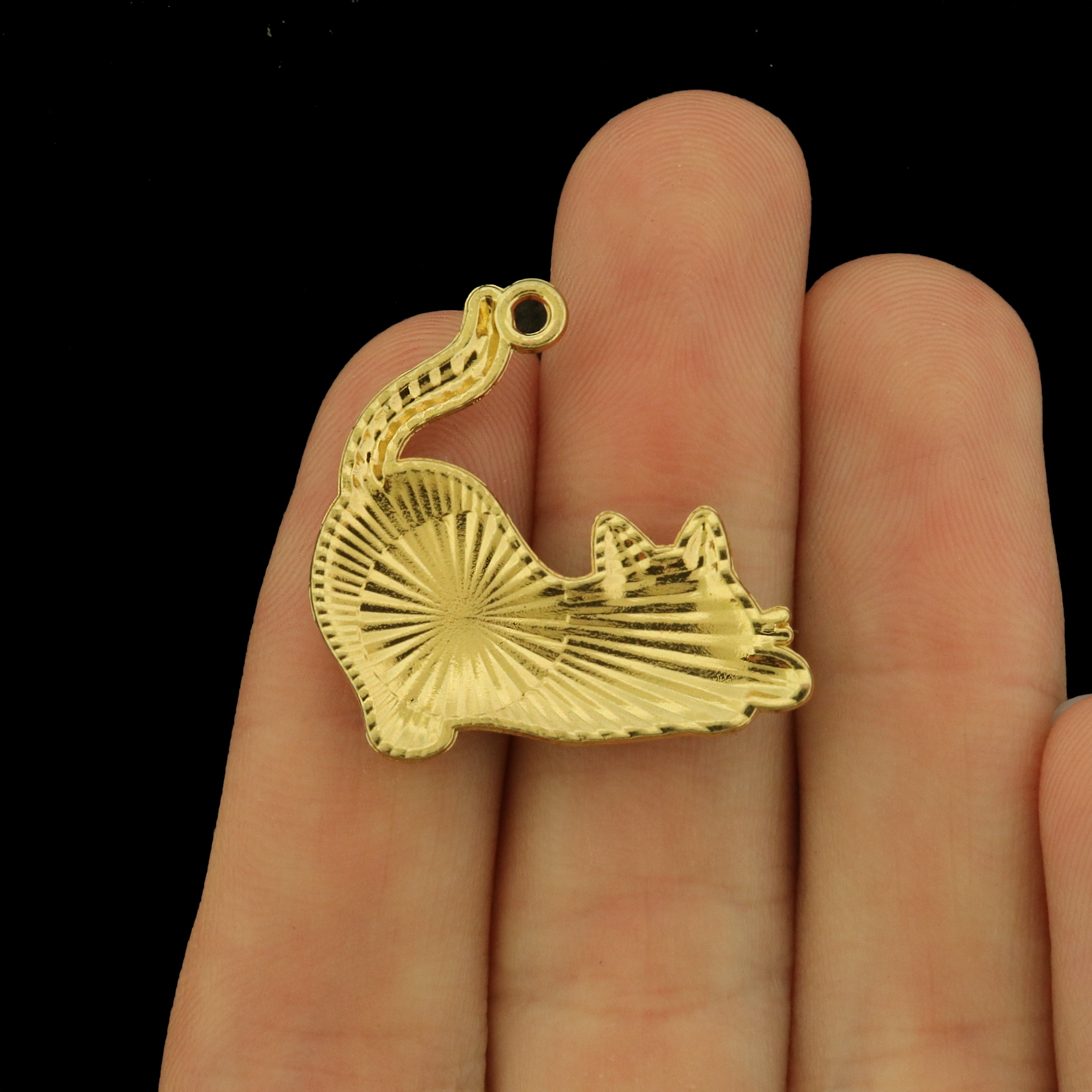 4 Grey Cat Gold Tone Enamel Charms - E1642