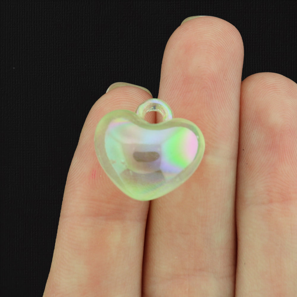 4 Heart Acrylic Charms 3D - Choose Your Color