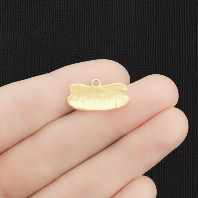 5 breloques en émail doré Hot Dog - E1237