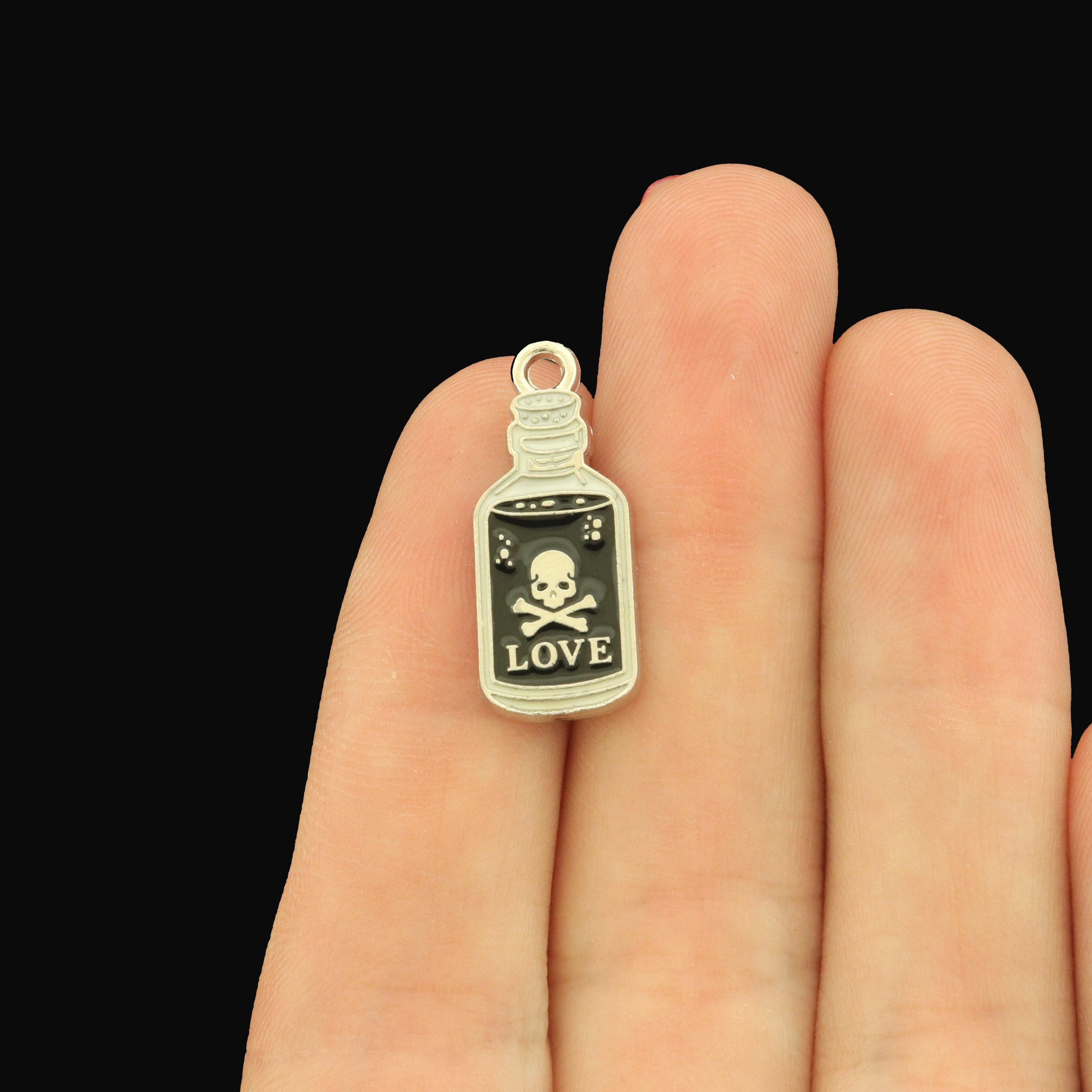 4 Love Potion Halloween Enamel Charms - E289
