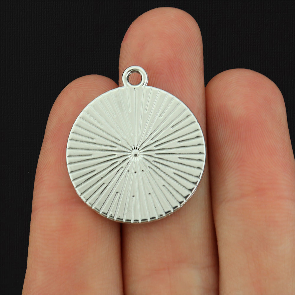 4 Mountain Range Silver Tone Enamel Charms - E374