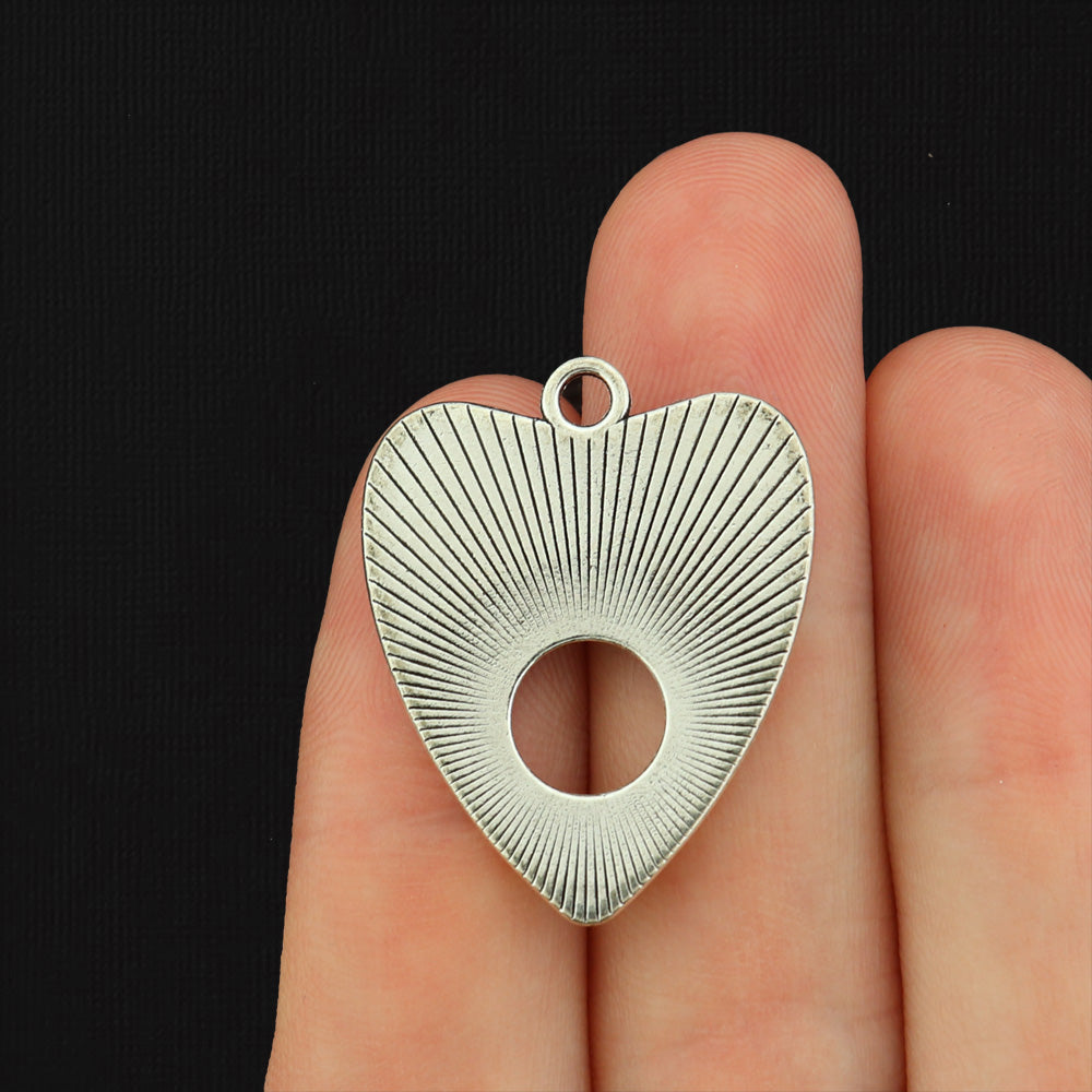 4 Ouija Board Planchette Antique Silver Tone Charms - SC230